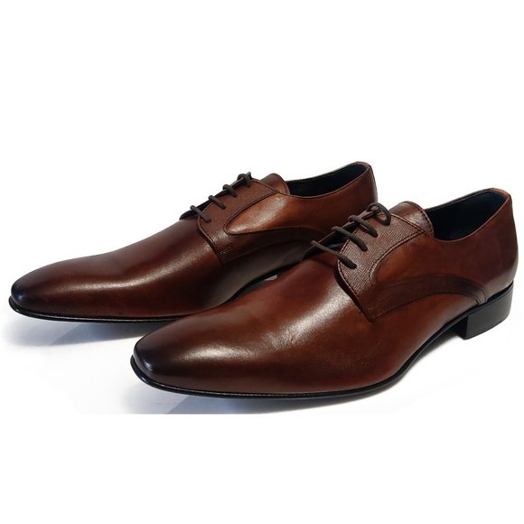 Perlamoda Men Derby Shoes Brown Vernice Leather Size 9 US 42 EUR main image 8